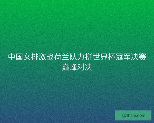 中国女排激战荷兰队力拼世界杯冠军决赛巅峰对决